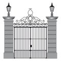 Vector illustration of a wrought iron gate