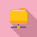 Yellow folder network icon on pink background Royalty Free Stock Photo