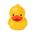 Vector illustration. Yellow rubber duck for bath. Royalty Free Stock Photo