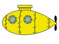 Vector illustration of yellow submarine Royalty Free Stock Photo