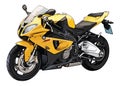 Vector illustration of a yellow superbike motorcycle