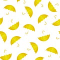 Yellow umbrella seamless pattern