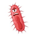 Vector illustration of a Yersinia Pestis bacteria in cartoon style isolated on white background