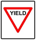 Vector illustration of a yield road sign.