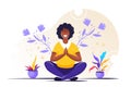 Vector illustration. yoga health benefits Royalty Free Stock Photo