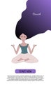 Vector illustration with yoga, meditation and healthy lifestyle concept
