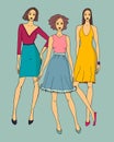 Fashion illustration of beautiful girls