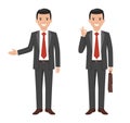 Vector illustration of a young cartoon style smiling businessman Royalty Free Stock Photo