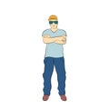 illustration of young man rapper style Royalty Free Stock Photo