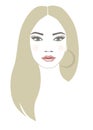 Vector illustration of young woman. Fashionable and stylish blondie girl. Royalty Free Stock Photo