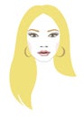 Vector illustration of young woman. Fashionable and stylish blondie girl. Isolated character, avatar Royalty Free Stock Photo