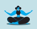 Vector illustration of young woman workout. A young girl is engaged in yoga, dance, aerobics, fitness. The female