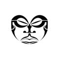 Maori traditional mask isolated on white background.