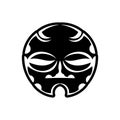 Maori traditional mask. Polynesian tattoo styled mask. Vector illustration.