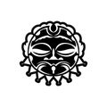 Maori traditional mask. Polynesian tattoo styled mask. Vector illustration.