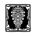 Maori traditional mask. Polynesian tattoo styled mask. Vector illustration.