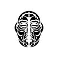 Mask in the style of Hawaiian ornaments. Samoan tattoo designs. Isolated. Vector illustration
