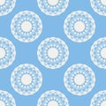 Quatrefoil geometric seamless pattern, background, vector illustration in mint blue, soft turquoise color and white. Royalty Free Stock Photo