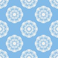 Quatrefoil geometric seamless pattern, background, vector illustration in mint blue, soft turquoise color and white. Royalty Free Stock Photo