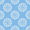 Quatrefoil geometric seamless pattern, background, vector illustration in mint blue, soft turquoise color and white. Royalty Free Stock Photo