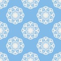 Quatrefoil geometric seamless pattern, background, vector illustration in mint blue, soft turquoise color and white. Royalty Free Stock Photo