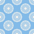 Quatrefoil geometric seamless pattern, background, vector illustration in mint blue, soft turquoise color and white. Royalty Free Stock Photo