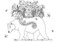 Vector illustration Zen Tangle bear with flowers. Royalty Free Stock Photo