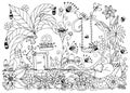 Vector illustration Zen Tangle house radishes. Royalty Free Stock Photo