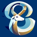 Vector illustration of the zodiac sign Taurus. Horoscope symbol. Generative AI Royalty Free Stock Photo