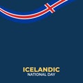 Vector illustration of ÃÅ¾jÃÂ³ÃÂ°hÃÂ¡tÃÂ­ÃÂ°ardagurinn Icelandic. Icelandic National Day