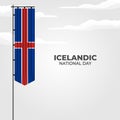 Vector illustration of ÃÅ¾jÃÂ³ÃÂ°hÃÂ¡tÃÂ­ÃÂ°ardagurinn. Icelandic National Day. Iceland Republic Day