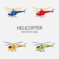 Vector illustratione of helicopter set isolated on white background