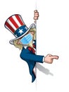 Uncle Sam Pointing at a Banner - Surgical Mask Royalty Free Stock Photo