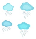 Vector illustrations clouds and raindrops