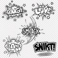 Vector illustrations of comic sound effects