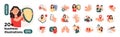 Vector illustrations of digital marketing with characters. The concept of a business idea, startup, organization