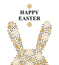 Easter greeting card with decorative rabbit ears