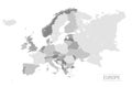 Grey Europe map Vector illustrations Royalty Free Stock Photo