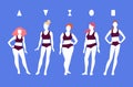 Vector illustrations of female body types Royalty Free Stock Photo