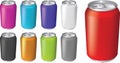 Vector illustrations of fizzy drink soda cans Royalty Free Stock Photo