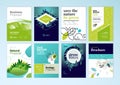 Set of brochure and annual report cover design templates on the subject of nature, environment and organic products