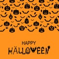 Halloween funny horror pumpkin greeting card