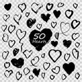 illustrations hand drawn heart Icons set for valentines and wedding Royalty Free Stock Photo