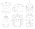 Hand puppet toys characters vector illustrations