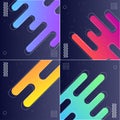 Vector Illustrations Pack of 4 of Modish Backgrounds with Designed Shapes