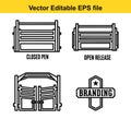 vector illustrations of pen branding icons in editable eps format for design purposes Royalty Free Stock Photo