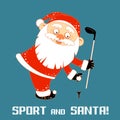 Santa Claus playing sports games Royalty Free Stock Photo