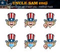 Uncle Sam Emoji - Happy - Index Finger Up - I Want You - Surgical Mask Royalty Free Stock Photo