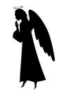 Silhouette praying angel