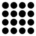 Vector illustrations of sixteen different black and white grandee round shapes suitable for creating icons